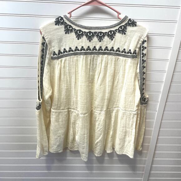 American Eagle Outfitters Long Sleeve Boho Embroidered Top Size L - Picture 2 of 8